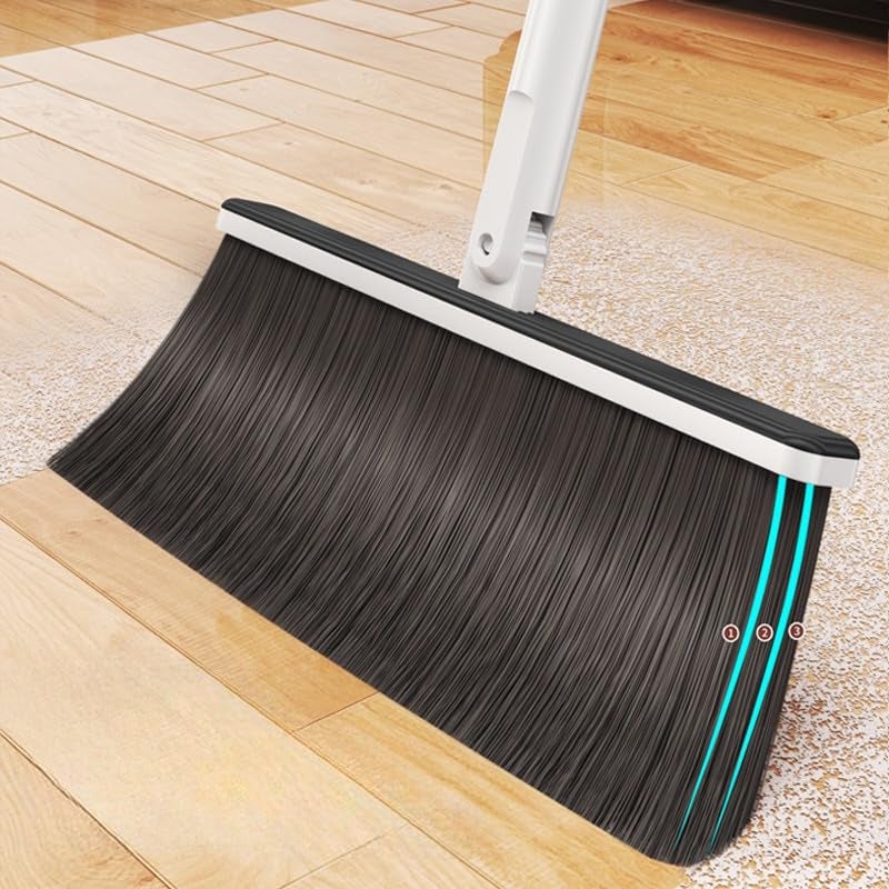DHYANEXA Adjustable longhandle Broom and Dustpan Combination HeavyDuty Direct Sweep Set for Indoor and Outdoor use - Image 2