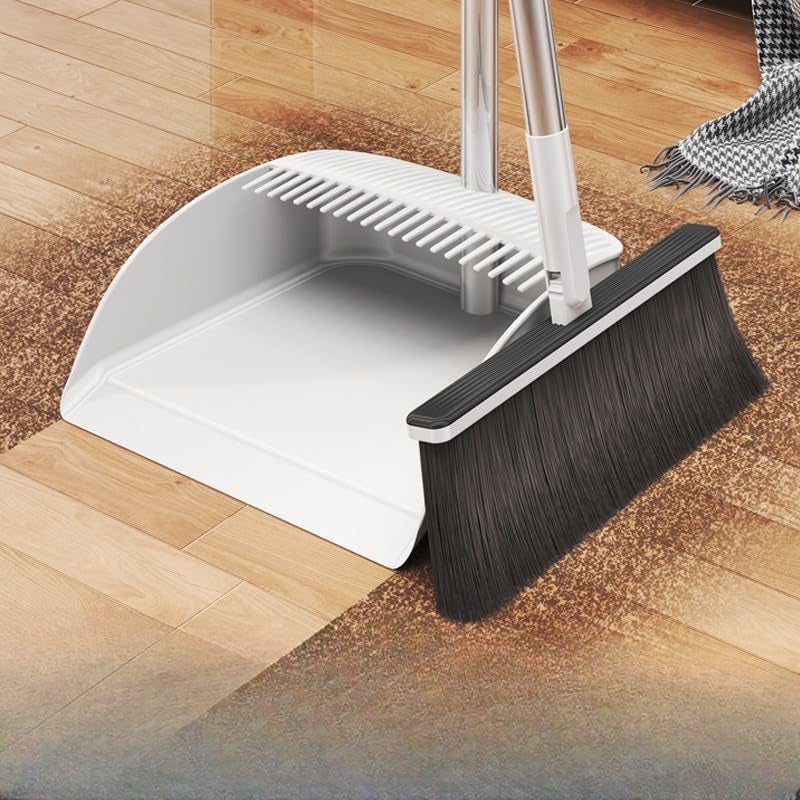 DHYANEXA Adjustable longhandle Broom and Dustpan Combination HeavyDuty Direct Sweep Set for Indoor and Outdoor use - Image 3