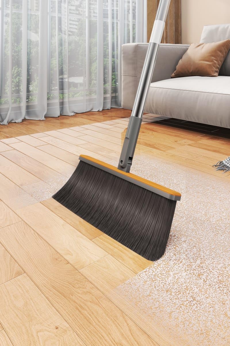DHYANEXA Adjustable longhandle Broom and Dustpan Combination HeavyDuty Direct Sweep Set for Indoor and Outdoor use - Image 4