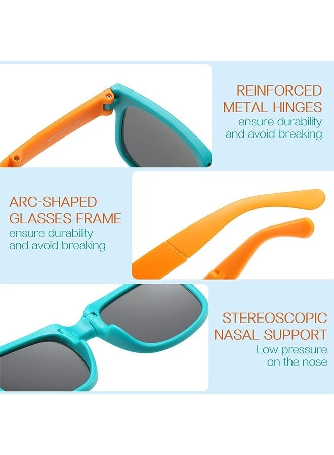 Kids Polarized Sunglasses, 4 Pack Foldable Toddler Sunglasses, Ages 2-12, Cute Party Favors for Kids Boys Girls of 3-10 Years Old Birthday Party Beach Pool Supplies - Image 2