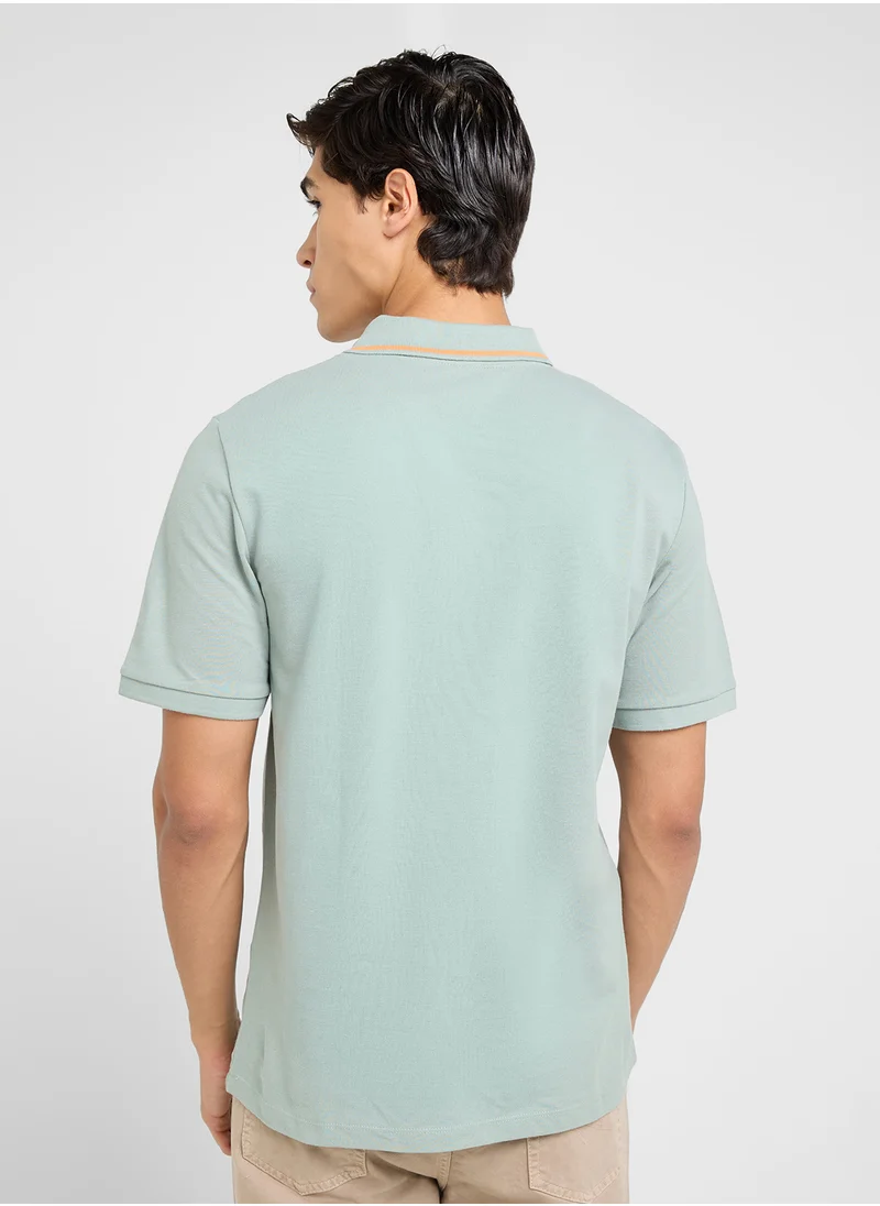 JACK & JONES Jjhudson Chest Print Polo