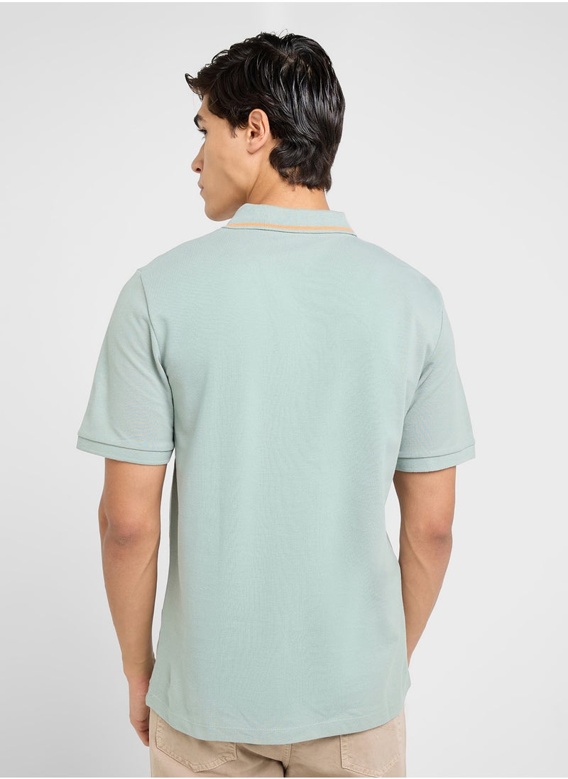JACK & JONES - Jjhudson Chest Print Polo - Image 1