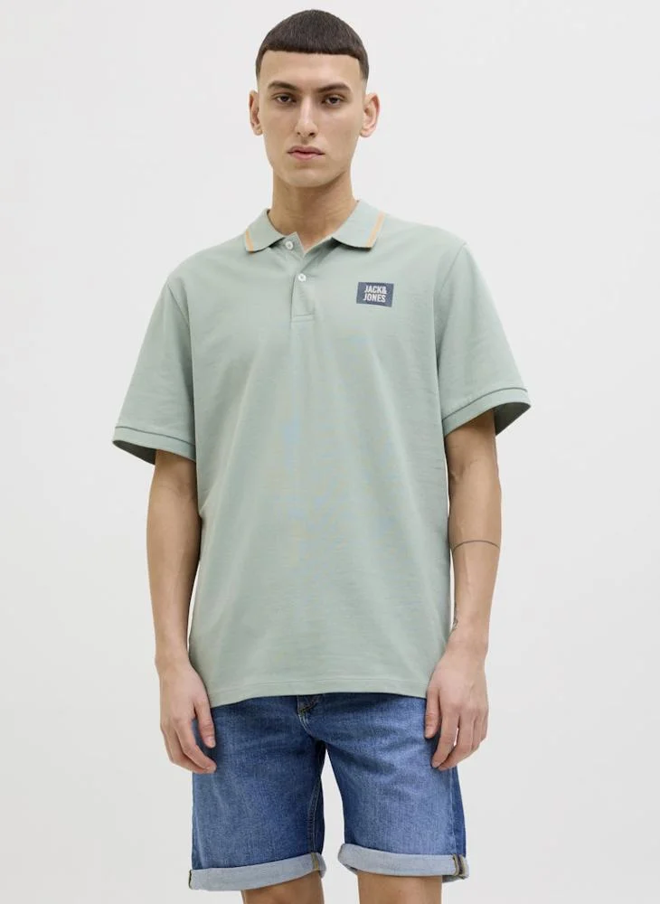 JACK & JONES Jjhudson Chest Print Polo