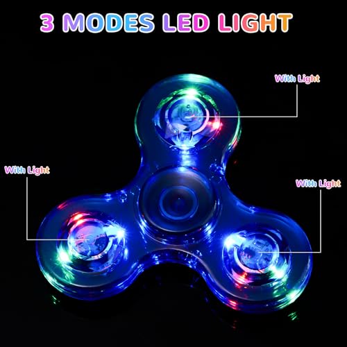 WELLVO LED Fidget Spinner for Kids Adults Light up Sensory Fidget Toys for Kids 48 812 Anxiety Stress Relief Classroom Prizes Glow in The Dark Hand Fidget Spinner Boys Girls Birthday Gifts - Image 5