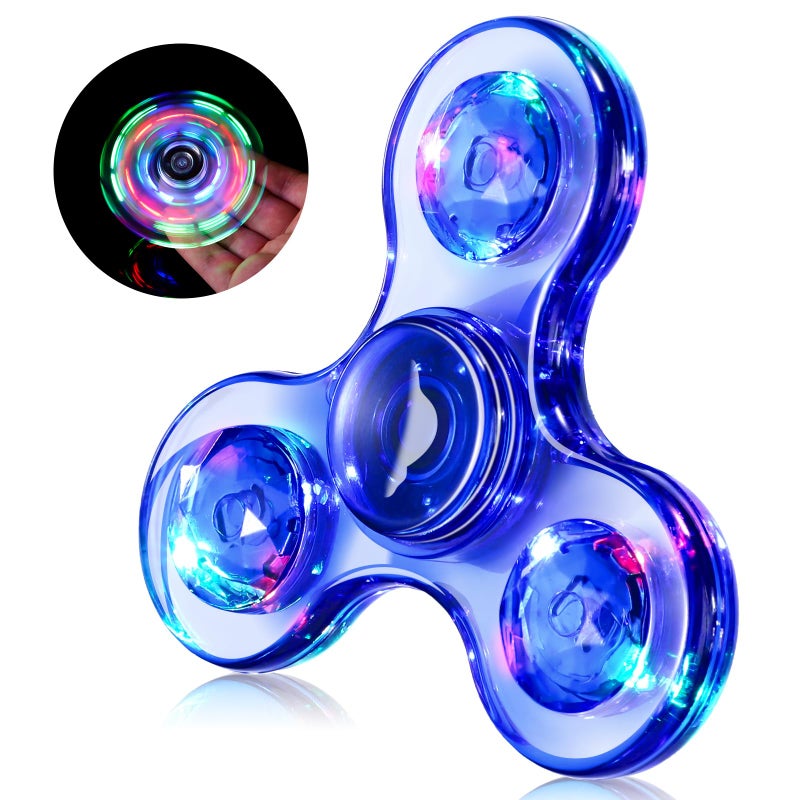 WELLVO LED Fidget Spinner for Kids Adults Light up Sensory Fidget Toys for Kids 48 812 Anxiety Stress Relief Classroom Prizes Glow in The Dark Hand Fidget Spinner Boys Girls Birthday Gifts - Image 3