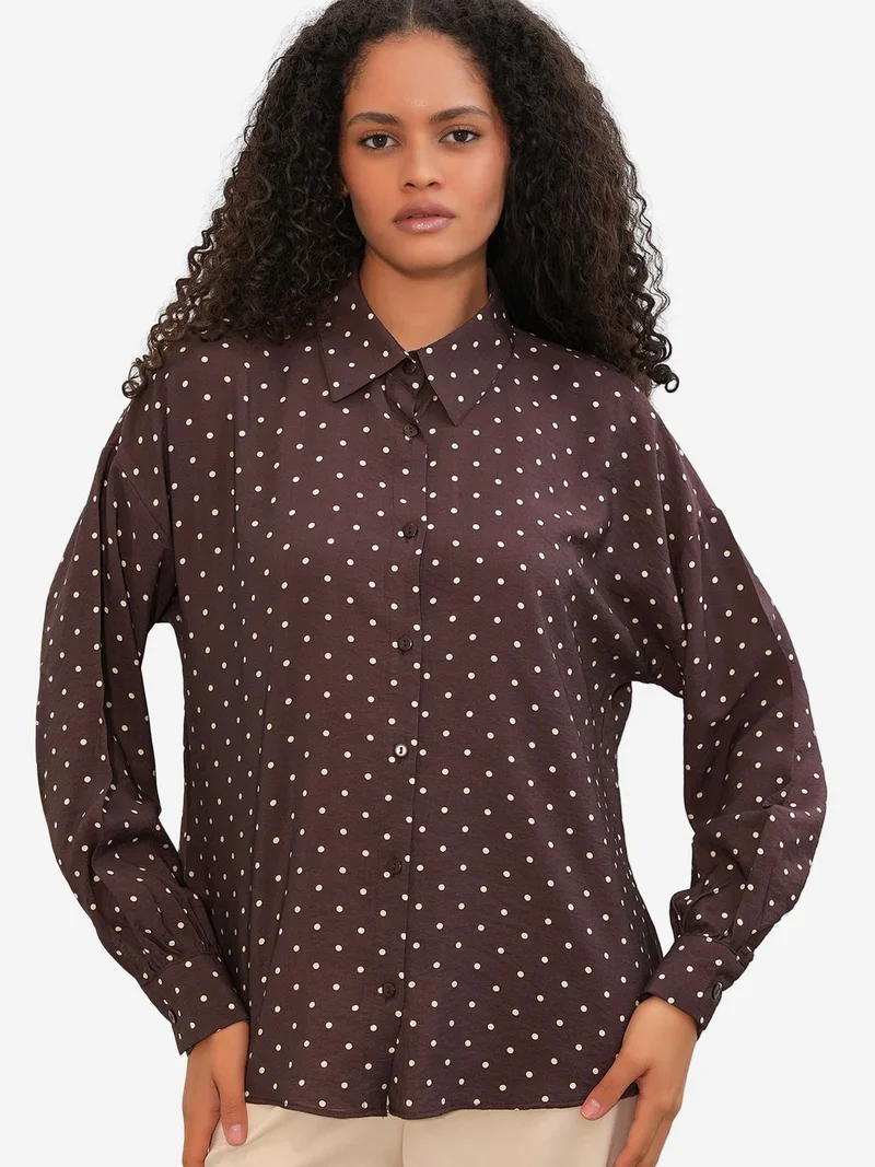 Big Dart BDART Oversized Polka Dot Crepe Shirt