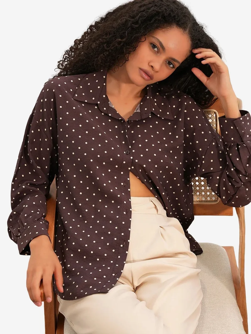 Big Dart BDART Oversized Polka Dot Crepe Shirt