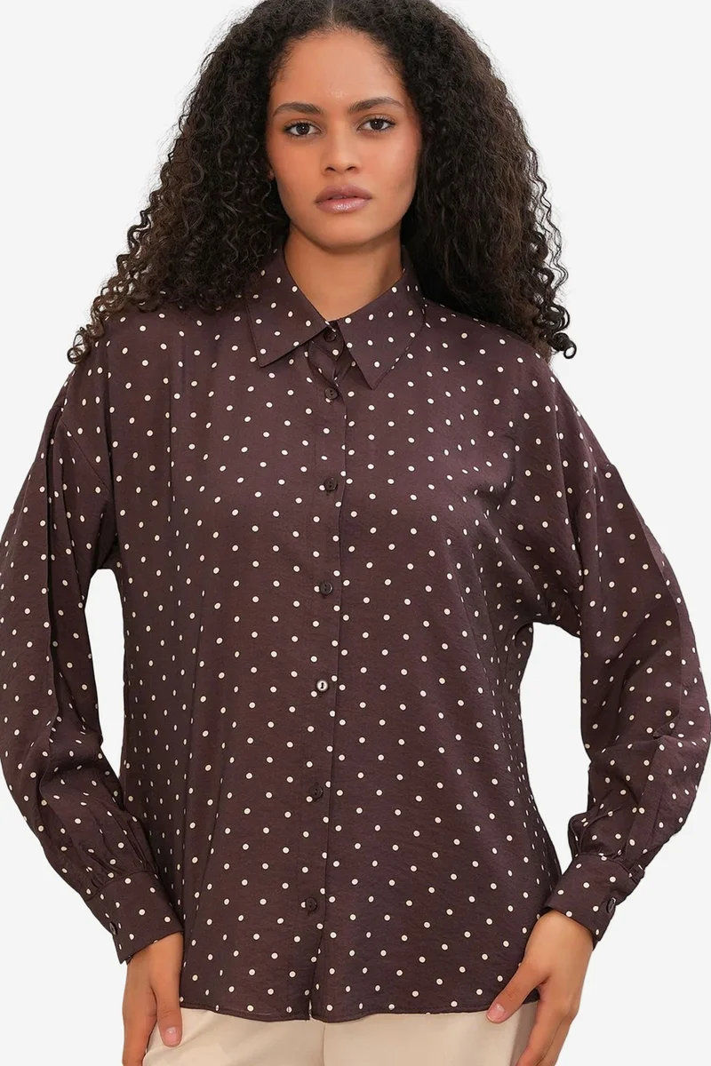 بيغ دارت BDART Oversized Polka Dot Crepe Shirt