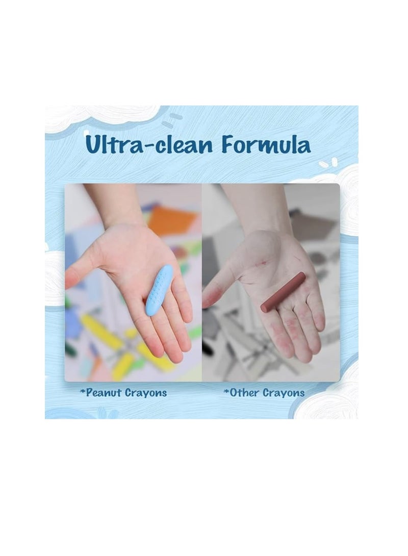 YPlus Peanut Crayons for Kids, 24 Colors Washable Toddler Crayons, Non-Toxic Baby Crayons for ages 2-4, 1-3, 4-8, Coloring Art Supplies… - Image 2