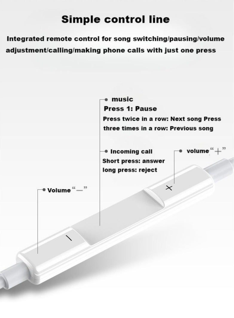 Earpods with USB C Wired Earbuds with Microphone & Volume Control, In-ear Headphones for iPhone 16 Pro Max/iPhone 15 Pro Max, iPad Pro/Air, Samsung (White)  - Image 4