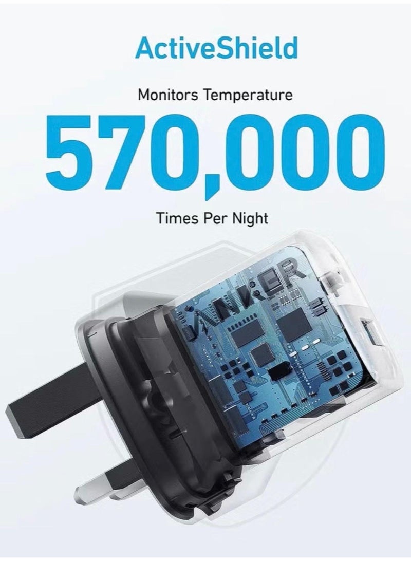 AnkerMake Anker 323 Charger with Anker 322 USB-C to USB-C Cable | 33W Fast Charging | Power Delivery | Dual Port USB-C & USB-A | Foldable Plug - Image 2