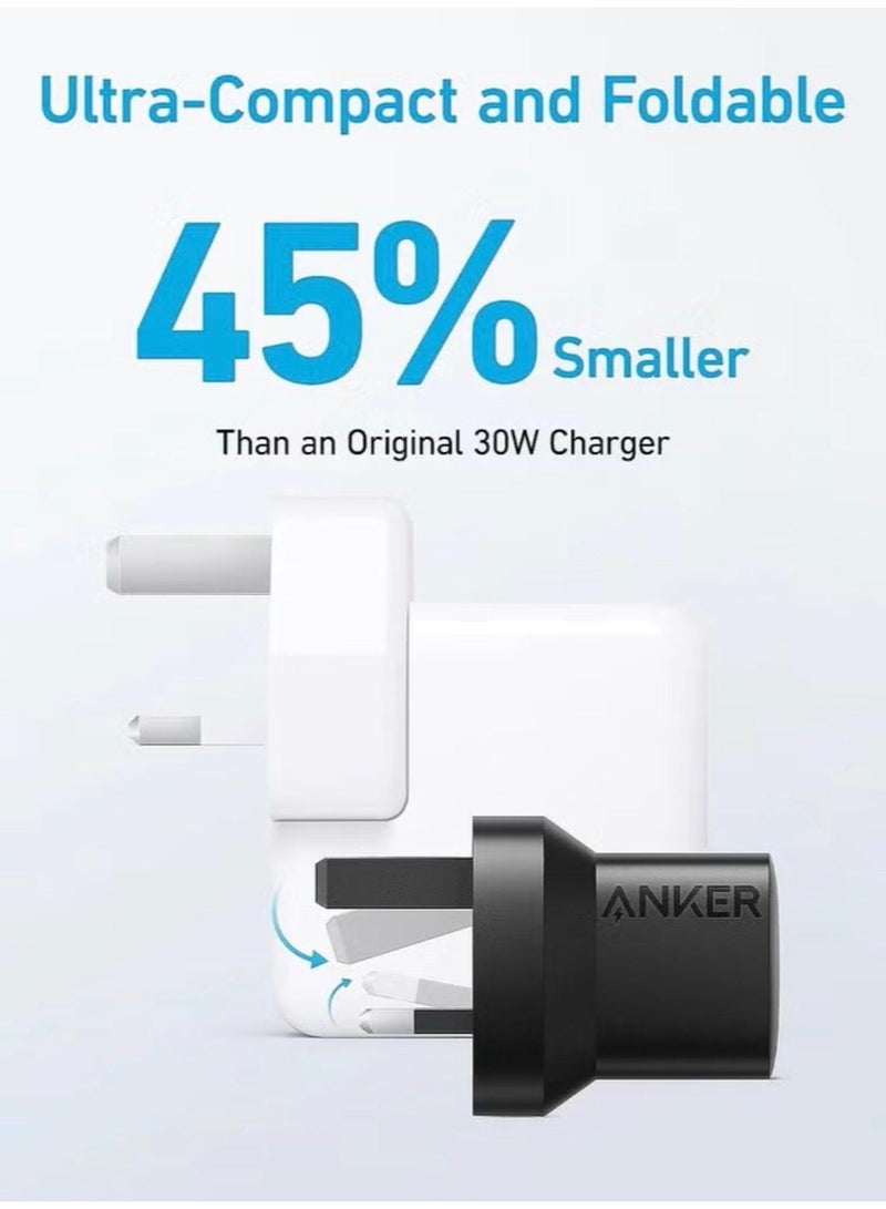 AnkerMake Anker 323 Charger with Anker 322 USB-C to USB-C Cable | 33W Fast Charging | Power Delivery | Dual Port USB-C & USB-A | Foldable Plug - Image 4