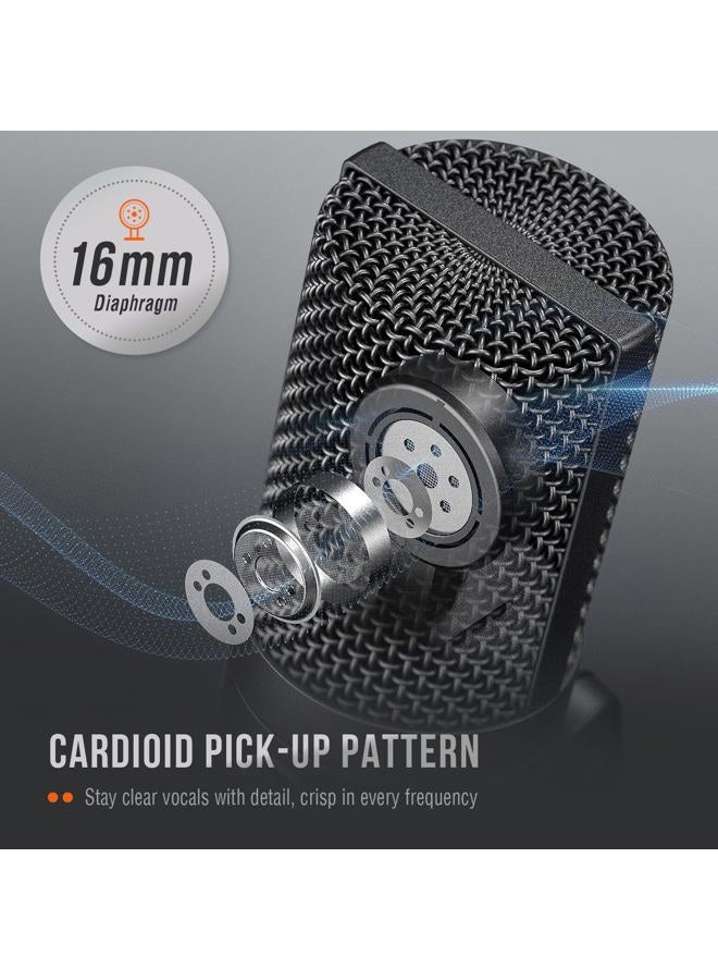 FIFINE طقم ميكروفون USB مكثف للاستوديو للكمبيوتر الشخصي مع ذراع ذراع قابل للتعديل وحامل صدمات للأدوات الصوتية وتسجيل البث الصوتي على YouTube والألعاب الصوتية والبث المباشر-T669 - Image 3