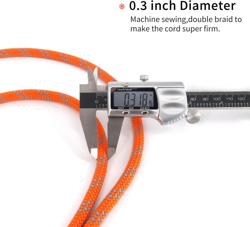 Newdoar 8mm (5/16") Prusik Cord Pre-Sewn, 16KN Nylon Prusik Loop,Multipurpose Rope for Outdoor Climbing Arborist Mountaineering Rope - Image 3