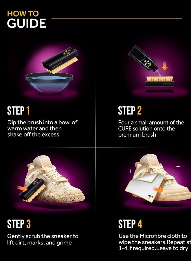 Crep protect Cure Sneaker Cleaner - Ultimate Shoe Cleaning Solution for Leather, Suede, Nubuck, Canvas, Nylon, Vinyl - 8.4 Oz - Image 4