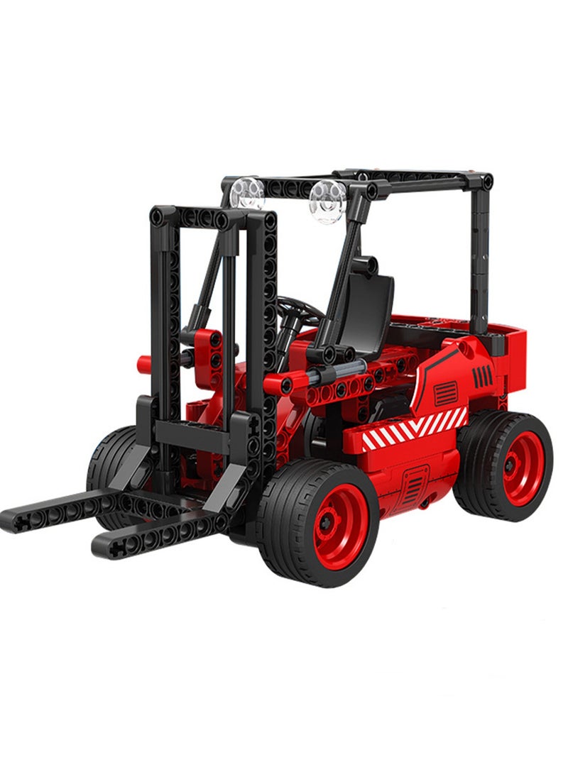 Red Forklift 202pcs Model Set Building Blocks Creative Diy Simulation Collection Building Assembly Toys Children'S Gifts Home Decorations - Image 1