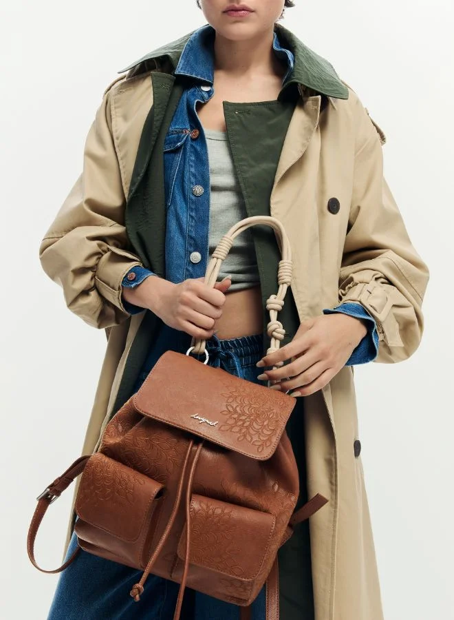 DESIGUAL Brown Small embroidered backpack for Women | Best Price UAE