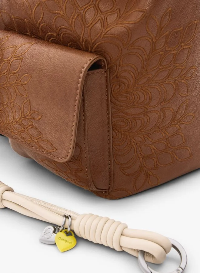 DESIGUAL Brown Small embroidered backpack for Women | Best Price UAE