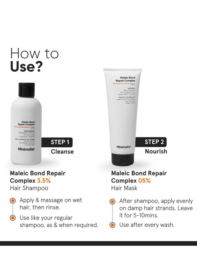 MINIMALIST Maleic Bond Repair Complex 5% Hair Mask for Damaged & Frizzy Hair  200 gm  - Image 5