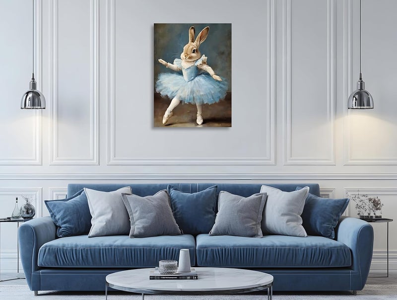 OWNANRTHM Funny Rabbit Portrait Wall Art - Image 4