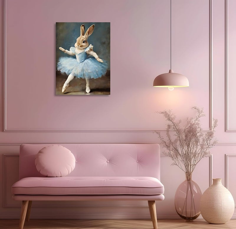 OWNANRTHM Funny Rabbit Portrait Wall Art - Image 3