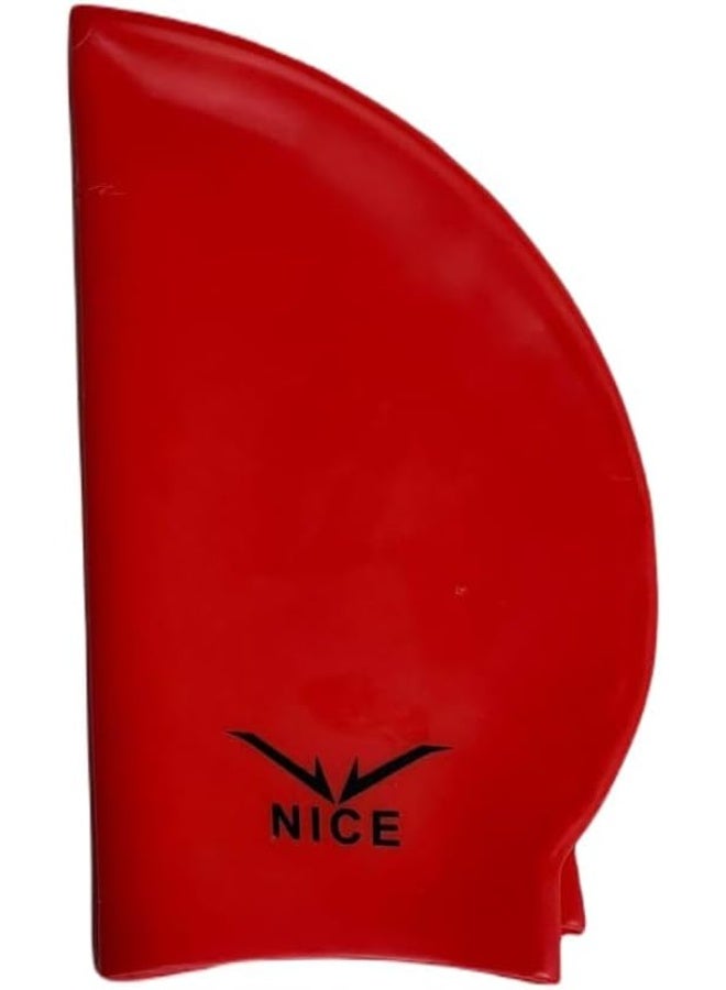 نايس جو سويم قبعة سباحة للاطفال من كيوشوب®️ ، قبعة سباحة من السيليكون المتين للاولاد والبنات الصغار، قبعات سباحة مقاومة للماء، قبعات سباحة مريحة للاطفال بتصميم بسيط للشعر الطويل والقصير بوني - Image 3