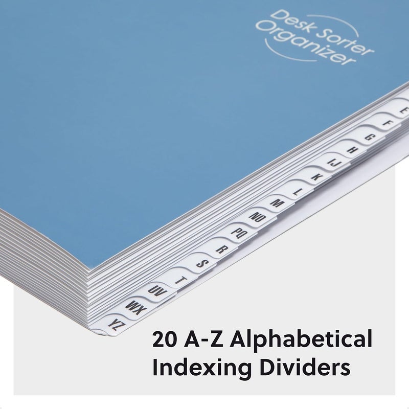 Smead Desk File/Sorter, Alphabetic (A-Z), 20 Dividers, Letter Size, Blue (89282) - Image 2