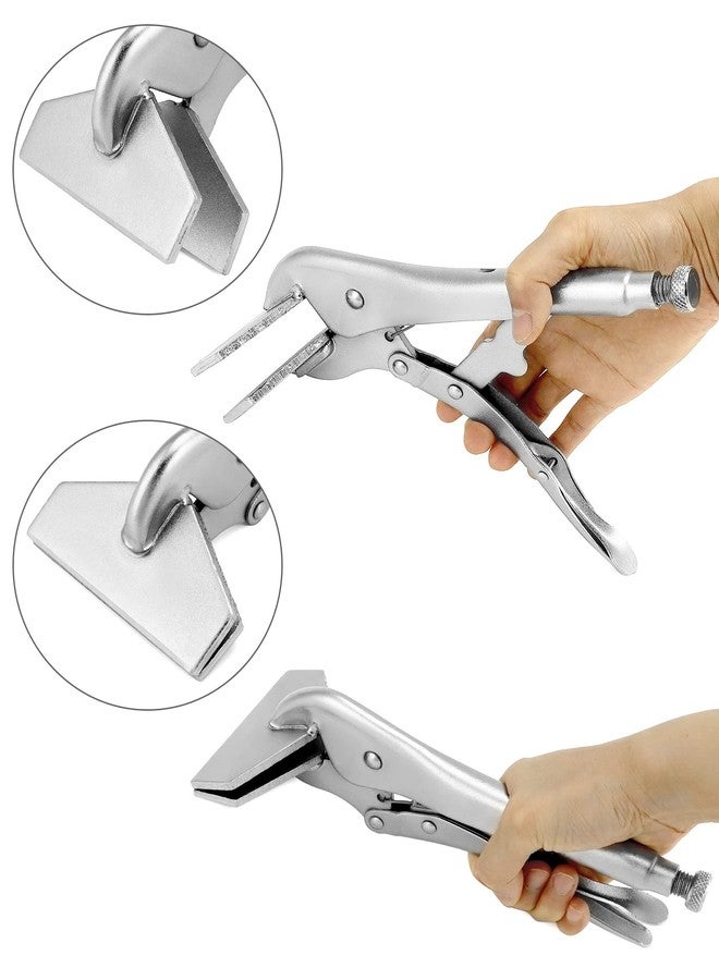 QWORK 10" Locking Sheet Metal Clamp, 2 Pack Welding Locking Plier Tools, Heavy Duty Sheet Metal Grip Tool, Adjustable Opening Nickle Plated Welding Plier - Image 4