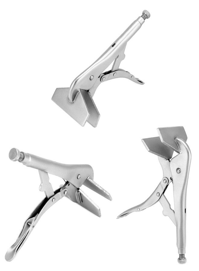 QWORK 10" Locking Sheet Metal Clamp, 2 Pack Welding Locking Plier Tools, Heavy Duty Sheet Metal Grip Tool, Adjustable Opening Nickle Plated Welding Plier - Image 2