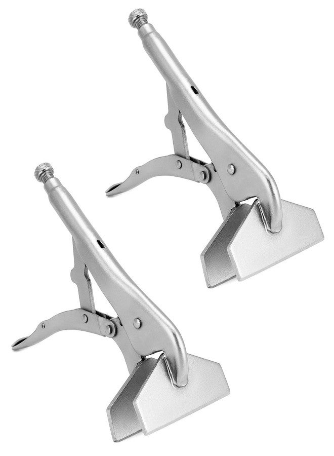 QWORK 10" Locking Sheet Metal Clamp, 2 Pack Welding Locking Plier Tools, Heavy Duty Sheet Metal Grip Tool, Adjustable Opening Nickle Plated Welding Plier - Image 1