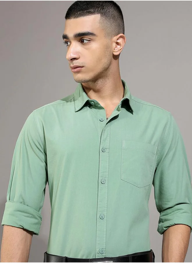 كيتش Slim Fit Collared Shirt with Pocket