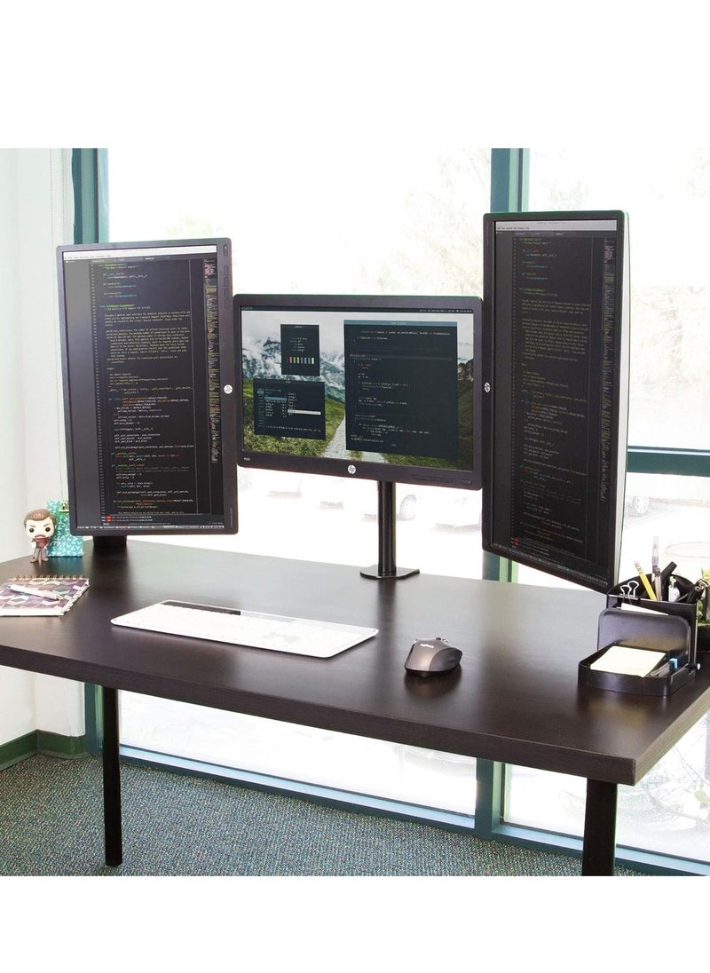 بيوينتي - Triple Monitor Desk Mount – 3 Screen Stand with Clamp  Grommet Base, Fits 24 - Image 1