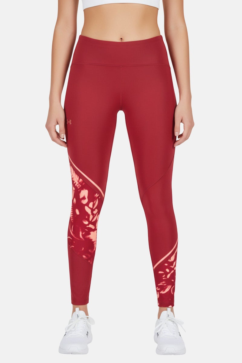 UNDER ARMOUR Women Sportswear Fit Training Leggings, Maroon - Image 1