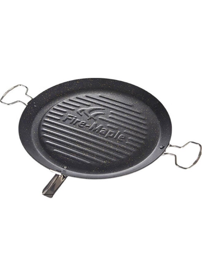 All-Purpose Grilling Pan, Outdoor Equipment For Camping, Korean-Style Round Portable Stove Grill Pan, Non-Stick Coating