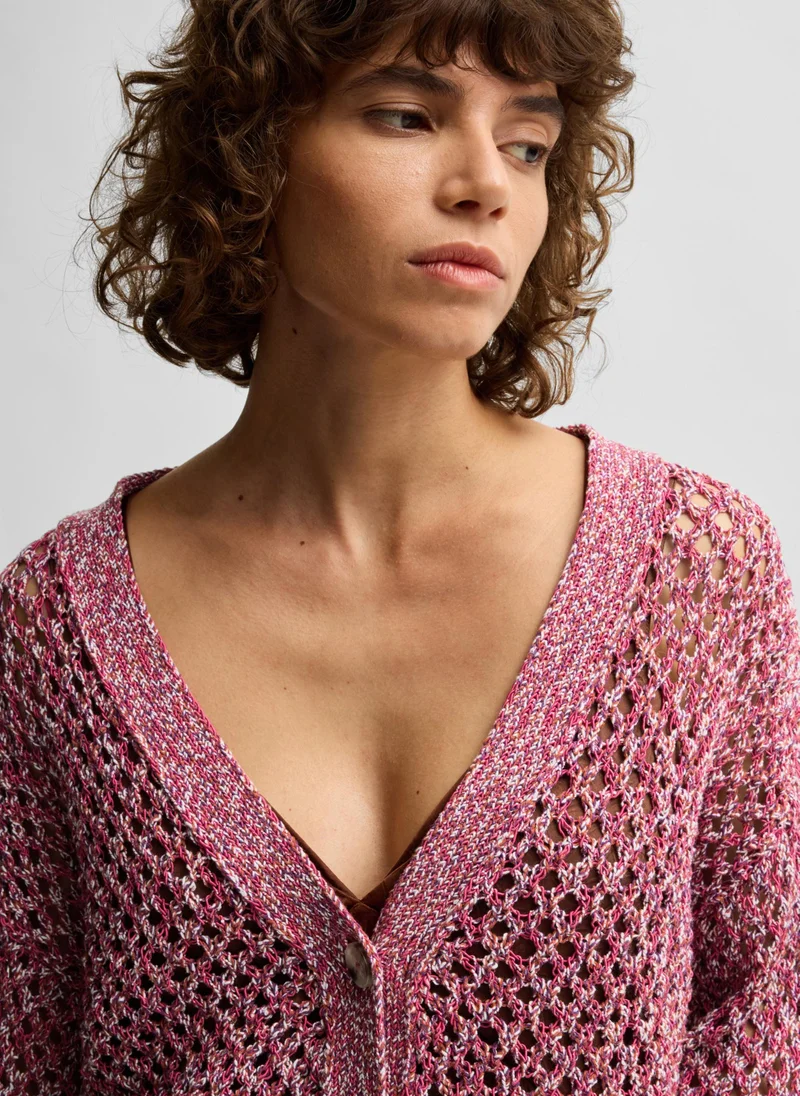 BOSS Reversible cardigan with open structure