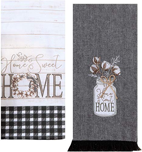 Kay Dee Designs Farmhouse Home Sweet Home Terry & Tea Towels, Set of 2 Farmhouse Rustic Kitchen Towels for Farmhouse Kitchen Decor Towels, Kitchen Hand Towels, Baking Cooking & Cleaning. - Image 4