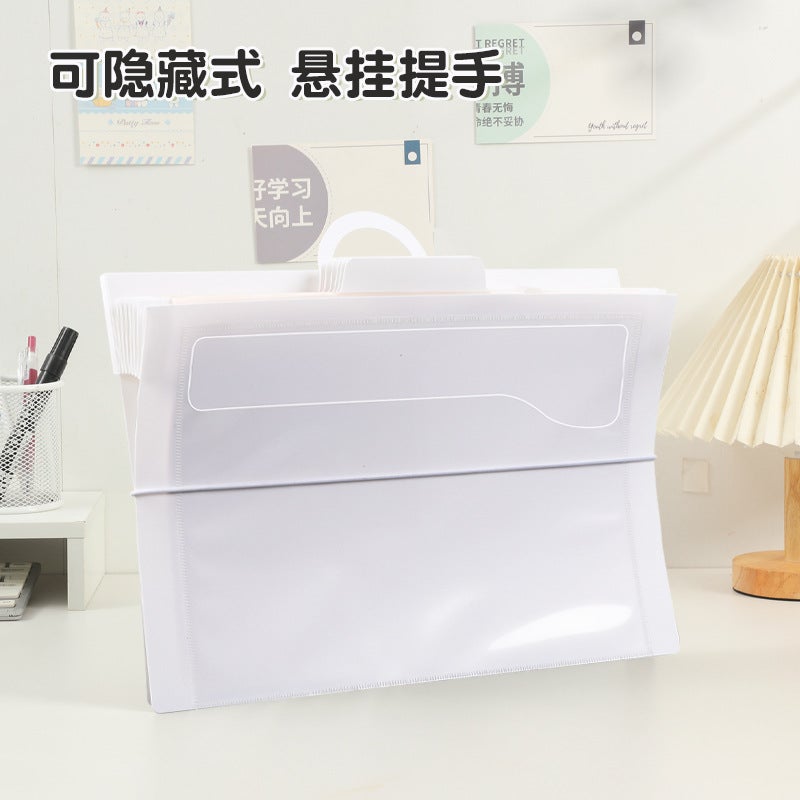 Rainbow Pp Material Portable Wall-Mounted Organ Bag A4 Six-Cell Office Data Storage Folder Manufacturers - Image 5