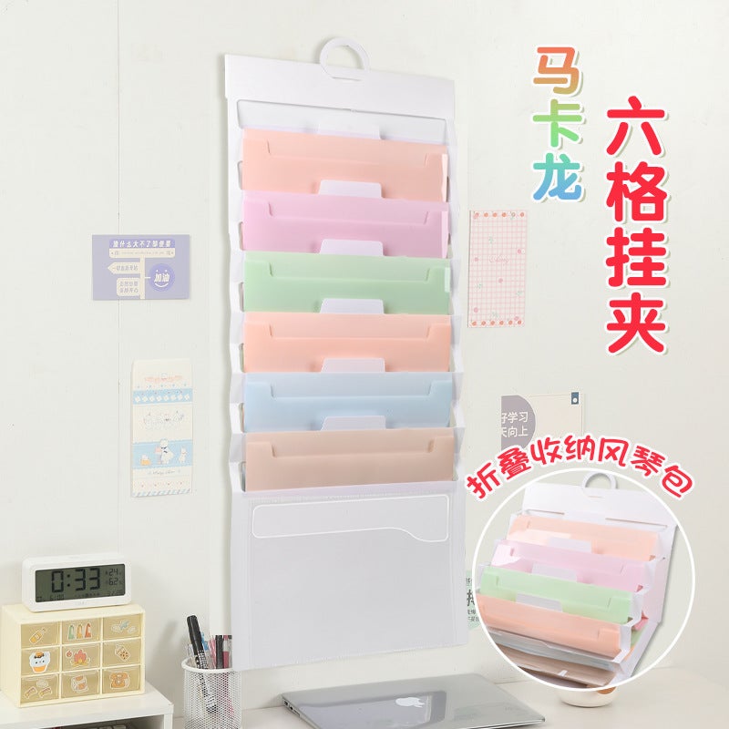 Rainbow Pp Material Portable Wall-Mounted Organ Bag A4 Six-Cell Office Data Storage Folder Manufacturers - Image 2