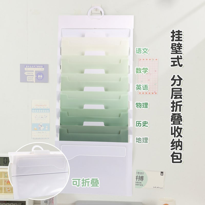 Rainbow Pp Material Portable Wall-Mounted Organ Bag A4 Six-Cell Office Data Storage Folder Manufacturers - Image 4