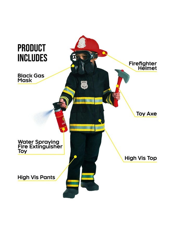 MORPH زي رجال الإطفاء الأسود للأطفال - زي رجل إطفاء - صغير للأولاد - Image 2