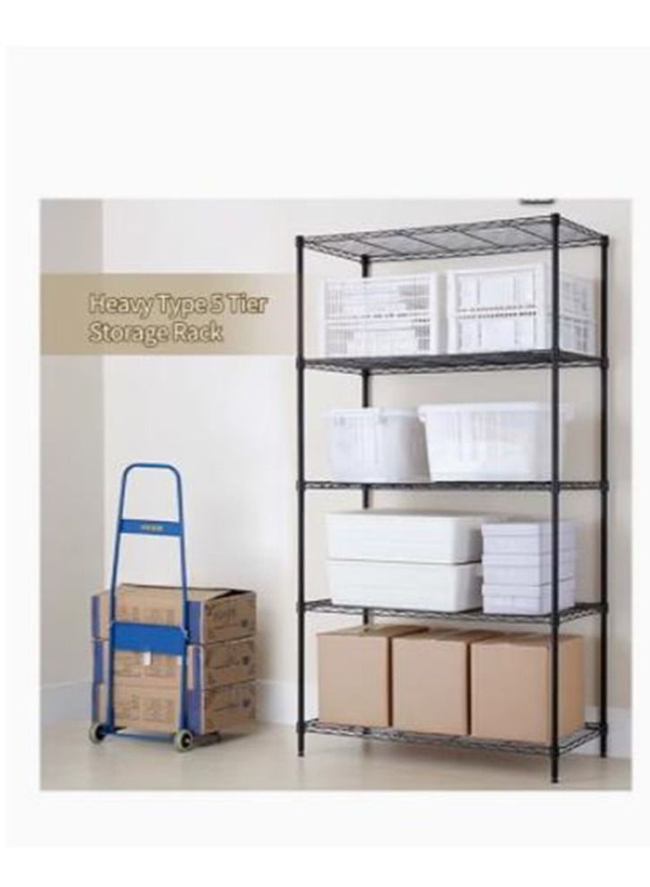 5 أرفف سلكية من فولاذ التخزين أرفف وحدة قابلة للضبط لغسيل الملابس حمام خزانة المطبخ - Image 2