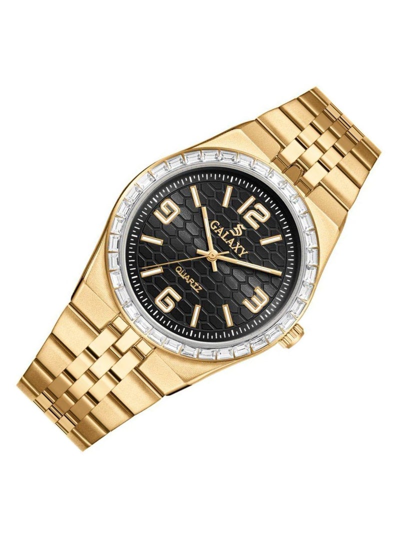 جالاكسي ساعة جالكسي GS-2398 للجنسين، ساعة معصم تناظرية، هيكل من الفولاذ المقاوم للصدأ، تصميم كلاسيكي أنيق، ساعة للارتداء اليومي - Image 2