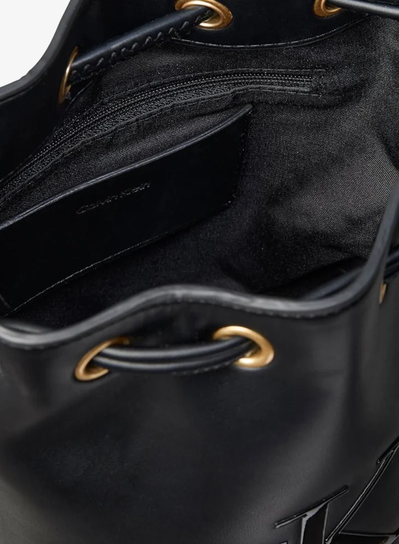 Calvin Klein Black Small Signature Monogram Bucket Bag for Women | Best Price UAE