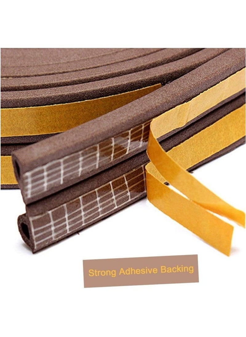 Foam Weather Seal Strip for Sliding Windows, Doors Frame Side, Pile Self Adhesive Window Seal Tape for Door Draft Stopper, SoundProof Winter Insulation, 10M, Coffee  - Image 4