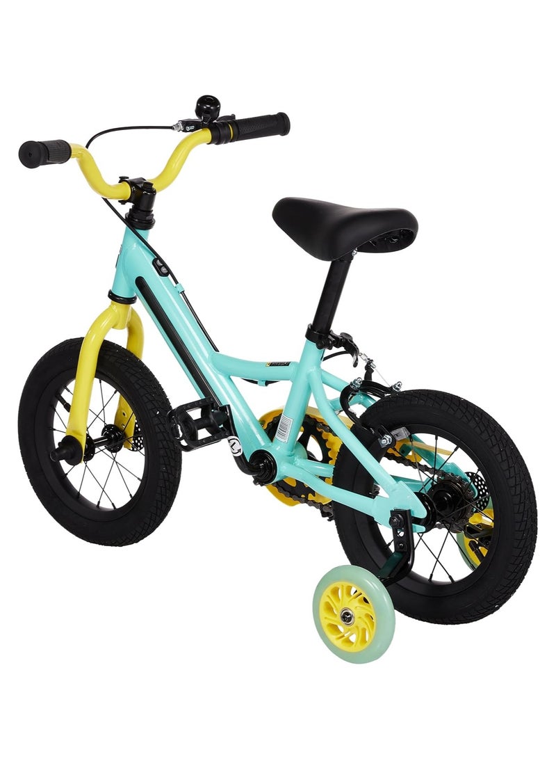 ليت دراجة أطفال ليت يو إف أو ١٢ مينت مزودة بإضاءة ليد مدمجة في الإطار، متوفرة باللون النعناعي، مناسبة للأولاد والبنات. - Image 2