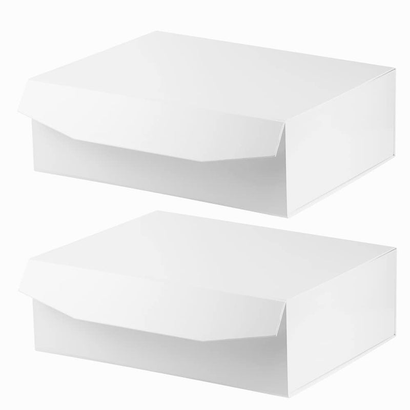 PACKGILO 2 قطع صندوق هدايا أبيض كبير جداً مع غطاء 165 × 13 × 53 بوصة صناديق هدايا مغناطيسية عملاقة صلبة للهدايا الملابس رداء فستان زفاف سترة صندوق اقتراح وصيفات الشرف القابل لإعادة الاستخدام القابل للطي