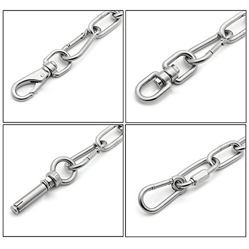 Lind Kitchen 2PCS M4 Double Ended Swivel Eye Hook 304 Stainless Steel Eye to Eye Swivel Shackle Ring Connector - Image 5