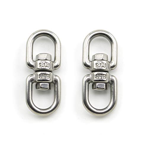 Lind Kitchen 2PCS M4 Double Ended Swivel Eye Hook 304 Stainless Steel Eye to Eye Swivel Shackle Ring Connector - Image 3