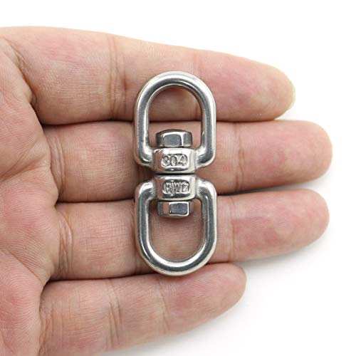 Lind Kitchen 2PCS M4 Double Ended Swivel Eye Hook 304 Stainless Steel Eye to Eye Swivel Shackle Ring Connector - Image 2