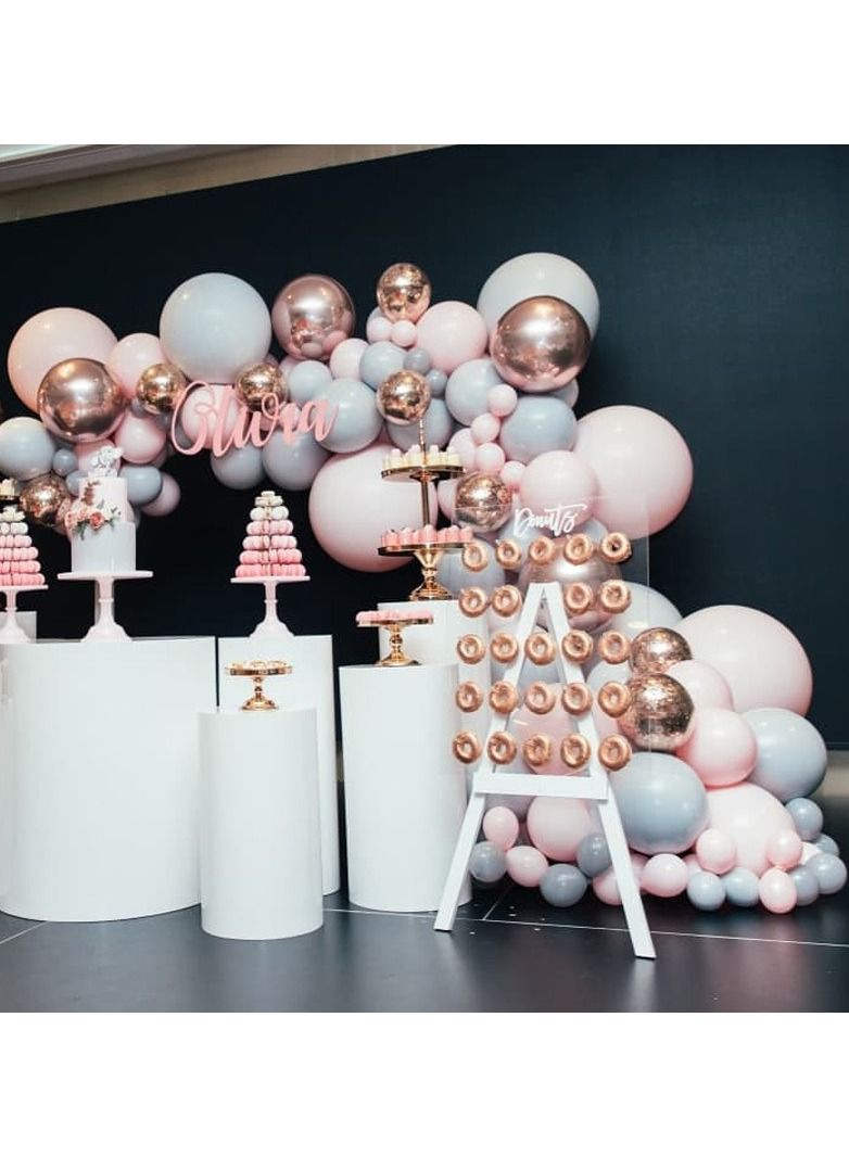 DUNISO 170pcs Multicolor Balloon Garland Arch Kit Metallic Pink and Grey Pastel Latex Balloons Set For Baby Wedding Birthday Party Background Decorations - Image 2